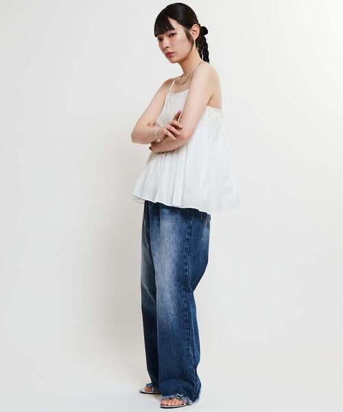 SOFFITTO（ソフィット）の「インド綿タックフレアーキャミブラウス（シャツ/ブラウス・レディース・ホワイト/ブラック/ミント・FREE）」の8枚目の写真