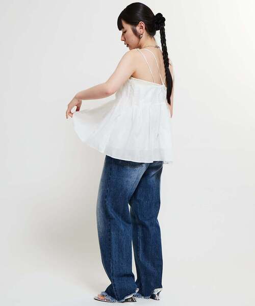 SOFFITTO（ソフィット）の「インド綿タックフレアーキャミブラウス（シャツ/ブラウス・レディース・ホワイト/ブラック/ミント・FREE）」の9枚目の写真