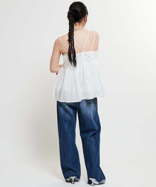 SOFFITTO（ソフィット）の「インド綿タックフレアーキャミブラウス（シャツ/ブラウス・レディース・ホワイト/ブラック/ミント・FREE）」の11枚目の写真