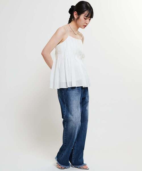 SOFFITTO（ソフィット）の「インド綿タックフレアーキャミブラウス（シャツ/ブラウス・レディース・ホワイト/ブラック/ミント・FREE）」の13枚目の写真