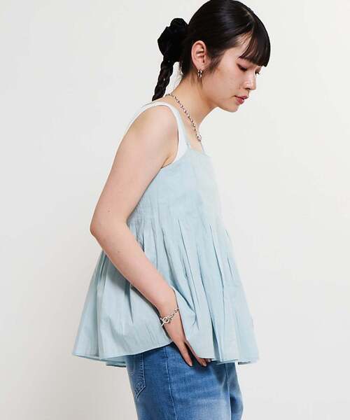 SOFFITTO（ソフィット）の「インド綿タックフレアーキャミブラウス（シャツ/ブラウス・レディース・ホワイト/ブラック/ミント・FREE）」の15枚目の写真