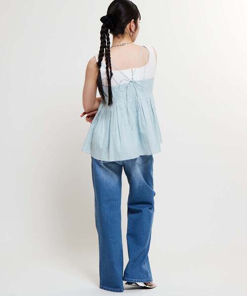 SOFFITTO（ソフィット）の「インド綿タックフレアーキャミブラウス（シャツ/ブラウス・レディース・ホワイト/ブラック/ミント・FREE）」の21枚目の写真