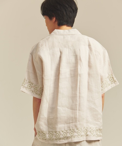 JACKROSE(ジャックローズ)の「BAYCANT リネン100% オープンカラーSSシャツ(シャツ/ブラウス・メンズ・カーキ/ブラック/ナチュラル・M/XL/L)」の5枚目の写真