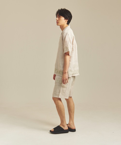 JACKROSE(ジャックローズ)の「BAYCANT リネン100% オープンカラーSSシャツ(シャツ/ブラウス・メンズ・カーキ/ブラック/ナチュラル・M/XL/L)」の10枚目の写真