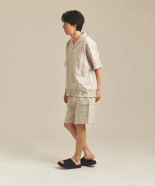 JACKROSE(ジャックローズ)の「BAYCANT リネン100% オープンカラーSSシャツ(シャツ/ブラウス・メンズ・カーキ/ブラック/ナチュラル・M/XL/L)」の11枚目の写真