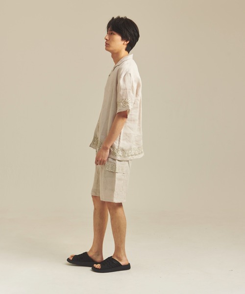 JACKROSE(ジャックローズ)の「BAYCANT リネン100% オープンカラーSSシャツ(シャツ/ブラウス・メンズ・カーキ/ブラック/ナチュラル・M/XL/L)」の12枚目の写真
