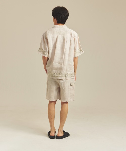 JACKROSE(ジャックローズ)の「BAYCANT リネン100% オープンカラーSSシャツ(シャツ/ブラウス・メンズ・カーキ/ブラック/ナチュラル・M/XL/L)」の13枚目の写真