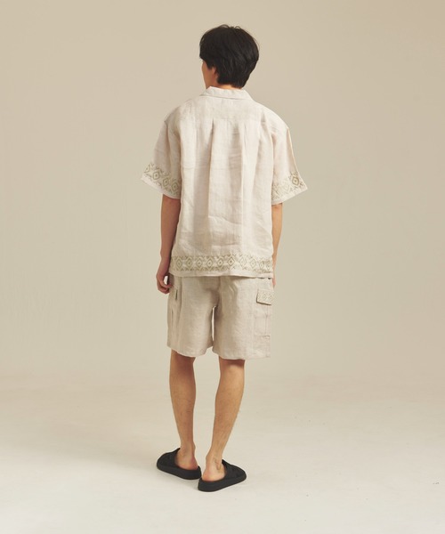 JACKROSE(ジャックローズ)の「BAYCANT リネン100% オープンカラーSSシャツ(シャツ/ブラウス・メンズ・カーキ/ブラック/ナチュラル・M/XL/L)」の14枚目の写真
