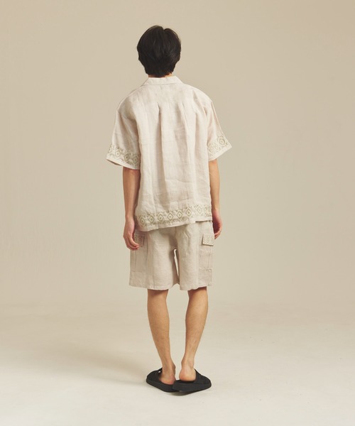JACKROSE(ジャックローズ)の「BAYCANT リネン100% オープンカラーSSシャツ(シャツ/ブラウス・メンズ・カーキ/ブラック/ナチュラル・M/XL/L)」の15枚目の写真