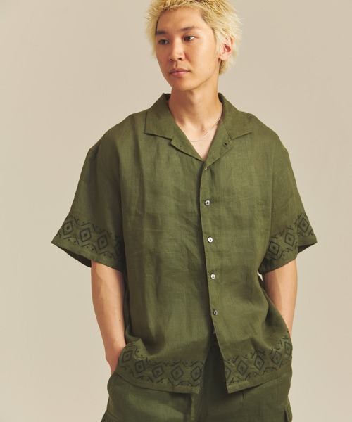 JACKROSE(ジャックローズ)の「BAYCANT リネン100% オープンカラーSSシャツ(シャツ/ブラウス・メンズ・カーキ/ブラック/ナチュラル・M/XL/L)」の18枚目の写真