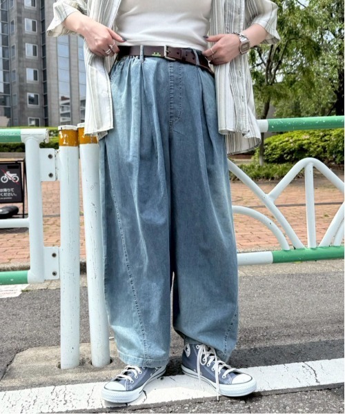 セール】4.5oz 接触冷感デニムワイドパンツ（その他パンツ