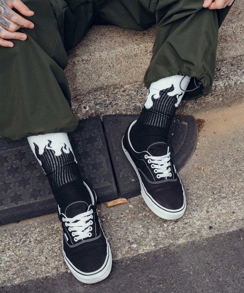 Subciety（サブサエティ）の「Fire socks（ソックス/靴下・メンズ・レッド/ホワイト・FREE）」の6枚目の写真