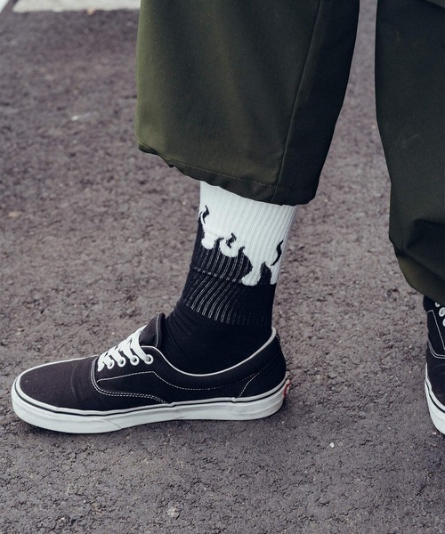 Subciety（サブサエティ）の「Fire socks（ソックス/靴下・メンズ・レッド/ホワイト・FREE）」の7枚目の写真