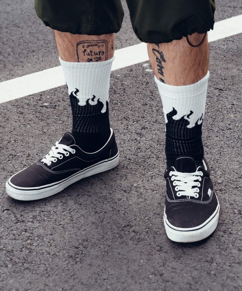 Subciety（サブサエティ）の「Fire socks（ソックス/靴下・メンズ・レッド/ホワイト・FREE）」の9枚目の写真
