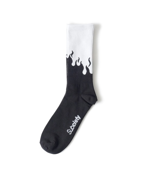 Subciety（サブサエティ）の「Fire socks（ソックス/靴下・メンズ・レッド/ホワイト・FREE）」の4枚目の写真