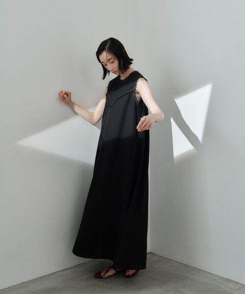 美品◇ババグーリ　ノースリーブ　ワンピース　フリンジ セール】＜EMMEL REFINES＞EM フリンジステッチ ノースリーブ