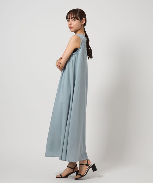 EMMEL REFINES（エメルリファインズ）の「＜EMMEL REFINES＞EM フリンジステッチ ノースリーブ ワンピース（ワンピース・レディース・ブラック/ライトブルー・M/S）」の12枚目の写真