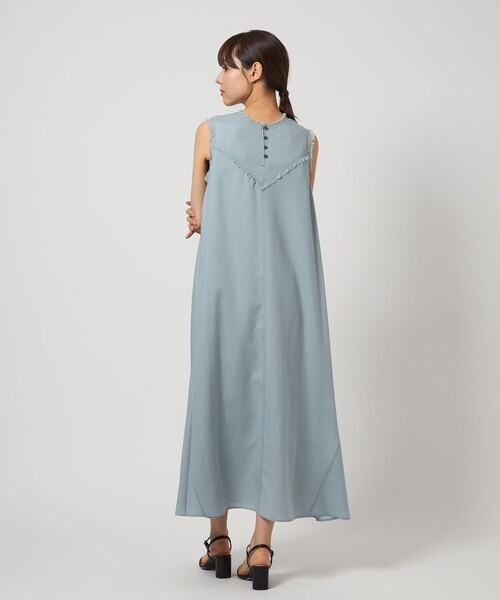 EMMEL REFINES（エメルリファインズ）の「＜EMMEL REFINES＞EM フリンジステッチ ノースリーブ ワンピース（ワンピース・レディース・ブラック/ライトブルー・M/S）」の13枚目の写真