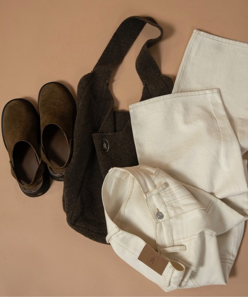 lawgy（ラウジー）の「nuance wave lawgy patch denim / ニュアンスウェーブlawgyパッチデニム（デニムパンツ・レディース・サックスブルー/ホワイト/ブラウン・FREE/SMALL）」の18枚目の写真