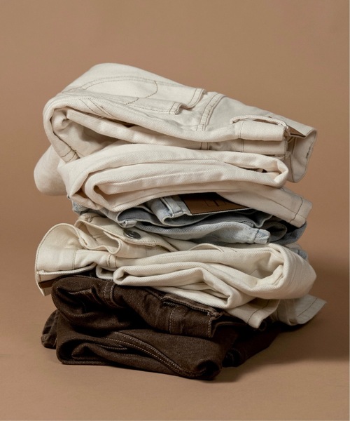 lawgy（ラウジー）の「nuance wave lawgy patch denim / ニュアンスウェーブlawgyパッチデニム（デニムパンツ・レディース・サックスブルー/ホワイト/ブラウン・FREE/SMALL）」の17枚目の写真