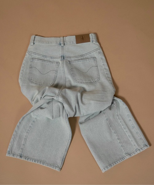 lawgy（ラウジー）の「nuance wave lawgy patch denim / ニュアンスウェーブlawgyパッチデニム（デニムパンツ・レディース・サックスブルー/ホワイト/ブラウン・FREE/SMALL）」の15枚目の写真