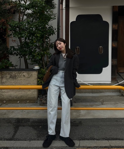 lawgy(ラウジー)の「nuance wave lawgy patch denim / ニュアンスウェーブlawgyパッチデニム(デニムパンツ・レディース・サックスブルー/ホワイト/ブラウン・FREE/SMALL)」の6枚目の写真