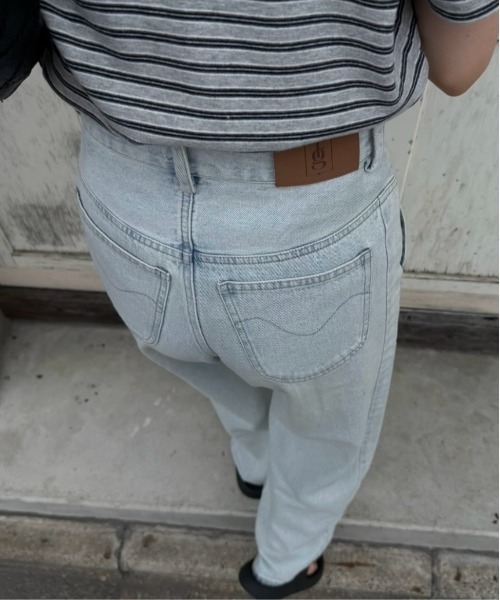 lawgy(ラウジー)の「nuance wave lawgy patch denim / ニュアンスウェーブlawgyパッチデニム(デニムパンツ・レディース・サックスブルー/ホワイト/ブラウン・FREE/SMALL)」の22枚目の写真