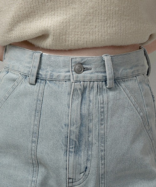 lawgy(ラウジー)の「nuance wave lawgy patch denim / ニュアンスウェーブlawgyパッチデニム(デニムパンツ・レディース・サックスブルー/ホワイト/ブラウン・FREE/SMALL)」の12枚目の写真