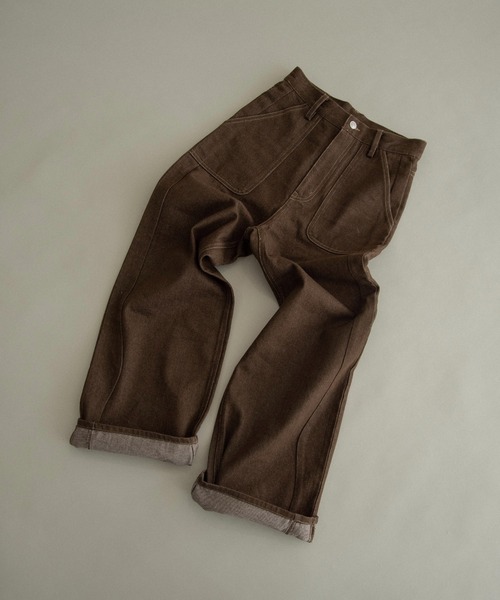 lawgy(ラウジー)の「nuance wave lawgy patch denim / ニュアンスウェーブlawgyパッチデニム(デニムパンツ・レディース・サックスブルー/ホワイト/ブラウン・FREE/SMALL)」の16枚目の写真