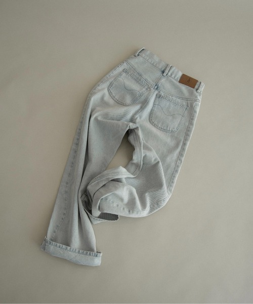 lawgy(ラウジー)の「nuance wave lawgy patch denim / ニュアンスウェーブlawgyパッチデニム(デニムパンツ・レディース・サックスブルー/ホワイト/ブラウン・FREE/SMALL)」の15枚目の写真