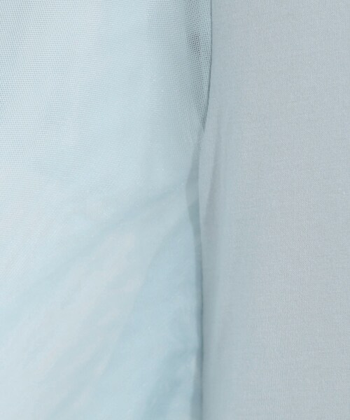 DRESKIP（ドレスキップ）の「【S-LL/ひんやり】大人フェミニンに お袖チュール フリルトップス（Tシャツ/カットソー・レディース・オフホワイト/ライトグレー/ライトブルー・01/02/03/04）」の7枚目の写真