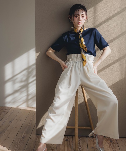 Petitjo（プッチージョ）の「小さいサイズ　ハーフスリーブニット　低身長さん・小柄女性（ニット/セーター・レディース・グレイッシュベージュ/ネイビー・PSS/PS/PM/PL）」の6枚目の写真