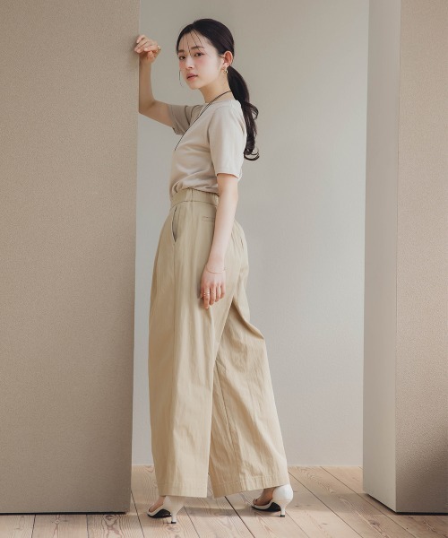 Petitjo（プッチージョ）の「小さいサイズ　ハーフスリーブニット　低身長さん・小柄女性（ニット/セーター・レディース・グレイッシュベージュ/ネイビー・PSS/PS/PM/PL）」の21枚目の写真