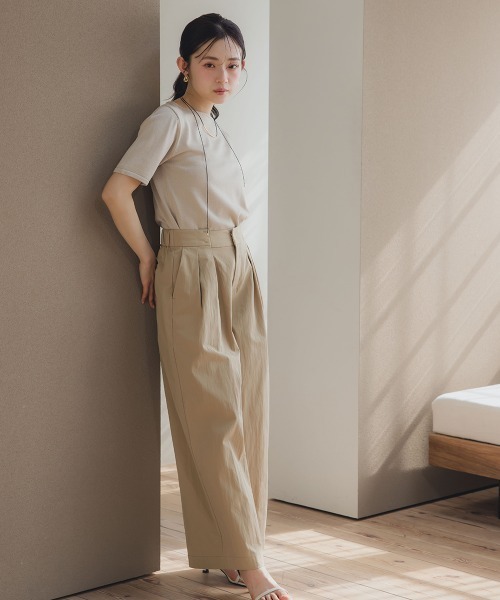 Petitjo（プッチージョ）の「小さいサイズ　ハーフスリーブニット　低身長さん・小柄女性（ニット/セーター・レディース・グレイッシュベージュ/ネイビー・PSS/PS/PM/PL）」の22枚目の写真