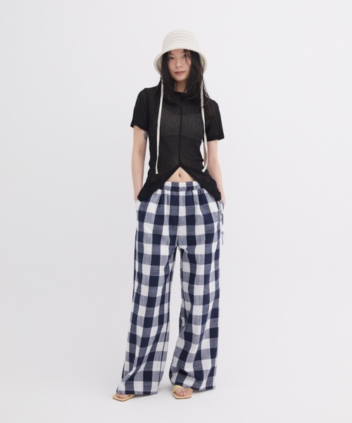 FUULLY STUDIO（フーリィーステューディオ）の「チェックタックイージーパンツ（その他パンツ・レディース・ネイビー/ブラック・FREE）」の20枚目の写真