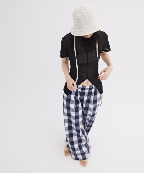 FUULLY STUDIO（フーリィーステューディオ）の「チェックタックイージーパンツ（その他パンツ・レディース・ネイビー/ブラック・FREE）」の21枚目の写真