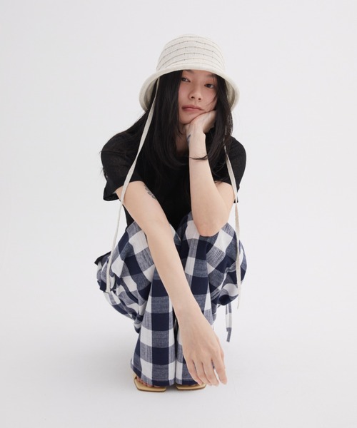 FUULLY STUDIO（フーリィーステューディオ）の「チェックタックイージーパンツ（その他パンツ・レディース・ネイビー/ブラック・FREE）」の22枚目の写真