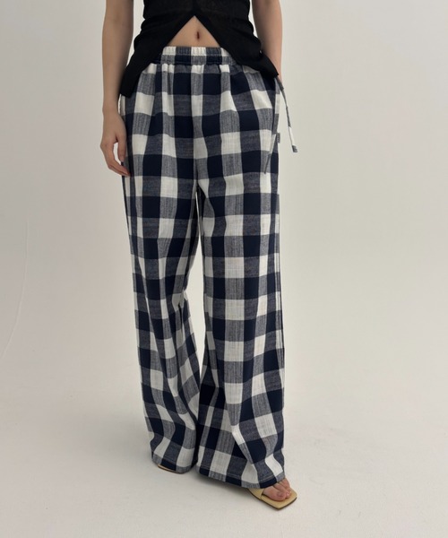 FUULLY STUDIO（フーリィーステューディオ）の「チェックタックイージーパンツ（その他パンツ・レディース・ネイビー/ブラック・FREE）」の17枚目の写真