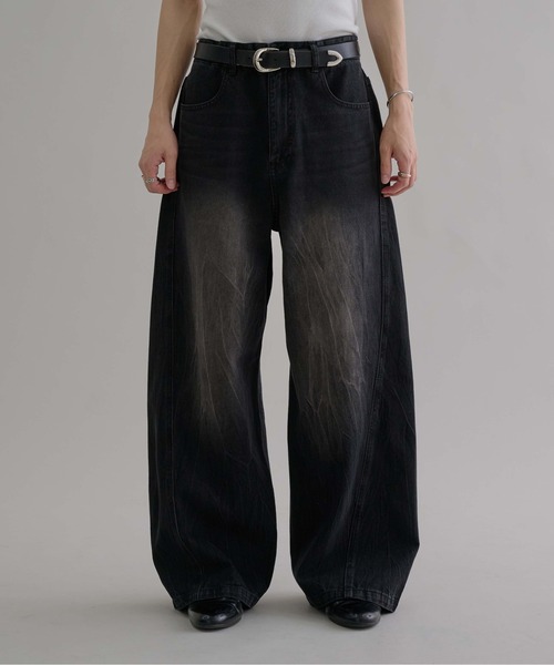 epnok（エプノック）の「ビンテージライクワイドデニムパンツ（デニムパンツ・メンズ・ダークブラック/グレー/インディゴブルー/ライトブルー/ブラック/ブルー系その他・MEDIUM/LARGE/SMALL）」の2枚目の写真