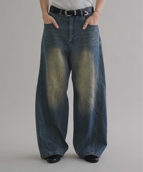 epnok（エプノック）の「ビンテージライクワイドデニムパンツ（デニムパンツ・メンズ・ダークブラック/グレー/インディゴブルー/ライトブルー/ブラック/ブルー系その他・MEDIUM/LARGE/SMALL）」の5枚目の写真