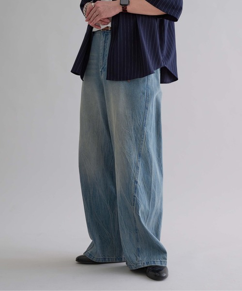 セール】ビンテージライクワイドデニムパンツ（デニムパンツ）｜epnok