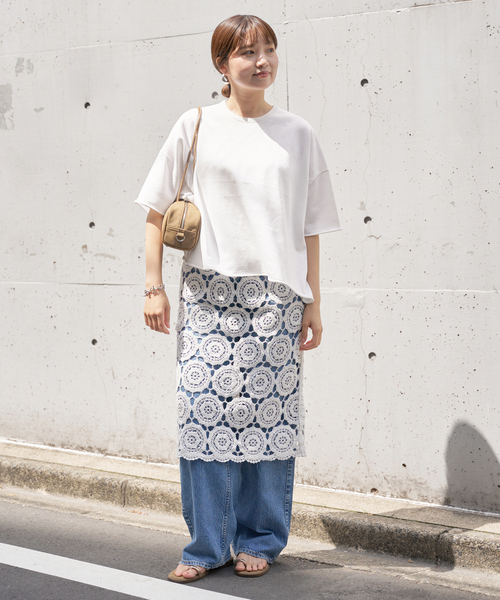 IENA（イエナ）の「LEVITA コットンハーフスリーブプルオーバー（ニット/セーター・レディース・ライトグレー/ホワイト/ピンク系その他・FREE）」の7枚目の写真