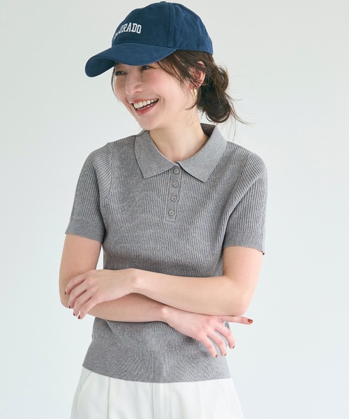 coca(coca)(コカ)の「【WEB限定セール】ポロニットトップス(ポロシャツ・レディース・アイボリー/ブラック/グレー・S/M/L)」の10枚目の写真