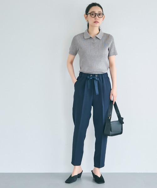 coca(coca)(コカ)の「【WEB限定セール】ポロニットトップス(ポロシャツ・レディース・アイボリー/ブラック/グレー・S/M/L)」の13枚目の写真