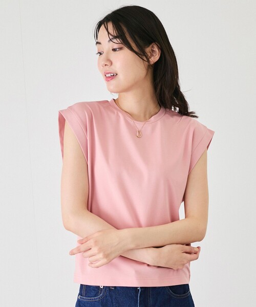 Jayro(ジャイロ)の「シルケットノースリTシャツ(Tシャツ/カットソー・レディース・ブラック/ピンク系その他/ベージュ/ホワイト系その他/ライトグリーン・M)」の17枚目の写真