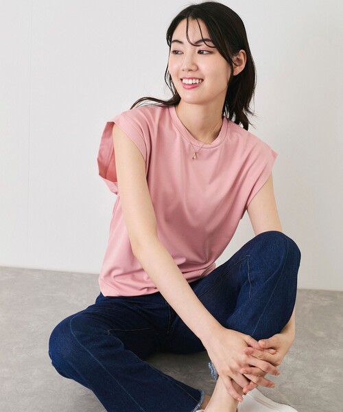 Jayro(ジャイロ)の「シルケットノースリTシャツ(Tシャツ/カットソー・レディース・ブラック/ピンク系その他/ベージュ/ホワイト系その他/ライトグリーン・M)」の14枚目の写真