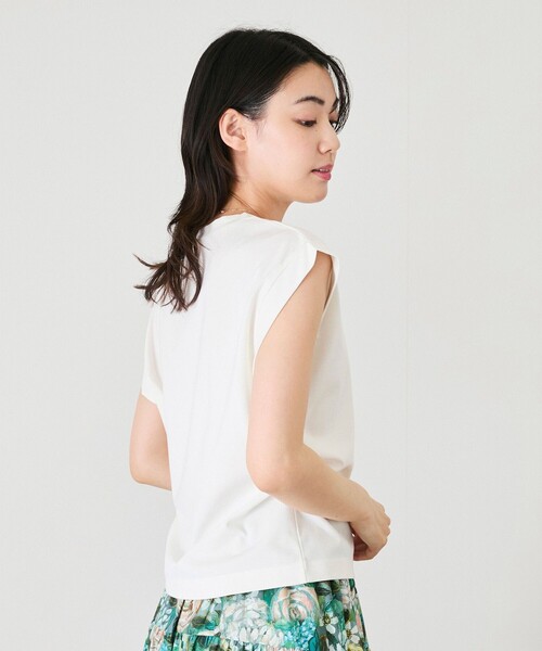 Jayro(ジャイロ)の「シルケットノースリTシャツ(Tシャツ/カットソー・レディース・ブラック/ピンク系その他/ベージュ/ホワイト系その他/ライトグリーン・M)」の9枚目の写真