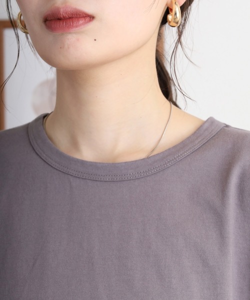 Emago（イマゴ）の「EMAGO ビスネーム付きロゴ刺繍Ｔシャツ（Tシャツ/カットソー・レディース・チャコールグレー/レッド/ホワイト・FREE）」の7枚目の写真