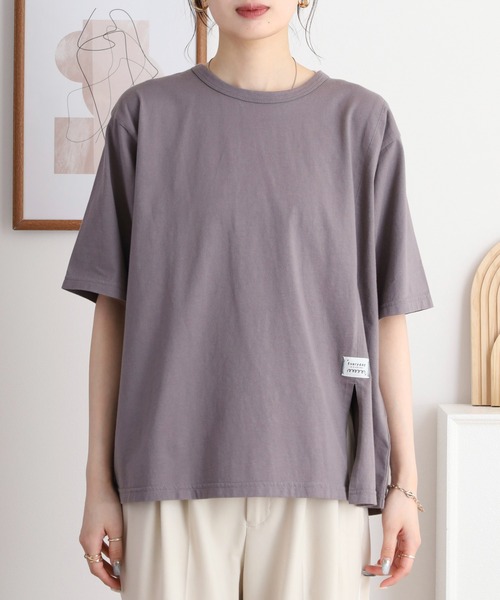 Emago（イマゴ）の「EMAGO ビスネーム付きロゴ刺繍Ｔシャツ（Tシャツ/カットソー・レディース・チャコールグレー/レッド/ホワイト・FREE）」の10枚目の写真