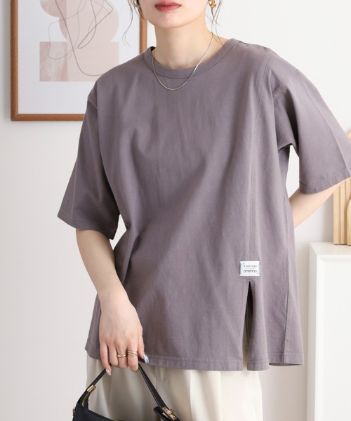 Emago（イマゴ）の「EMAGO ビスネーム付きロゴ刺繍Ｔシャツ（Tシャツ/カットソー・レディース・チャコールグレー/レッド/ホワイト・FREE）」の16枚目の写真